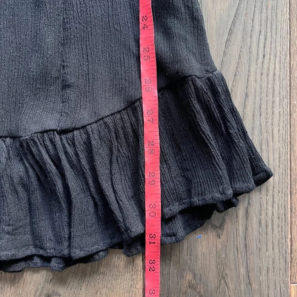 Free People The Emilie Mini Dress Black Size XS Boho Style Ruffles
